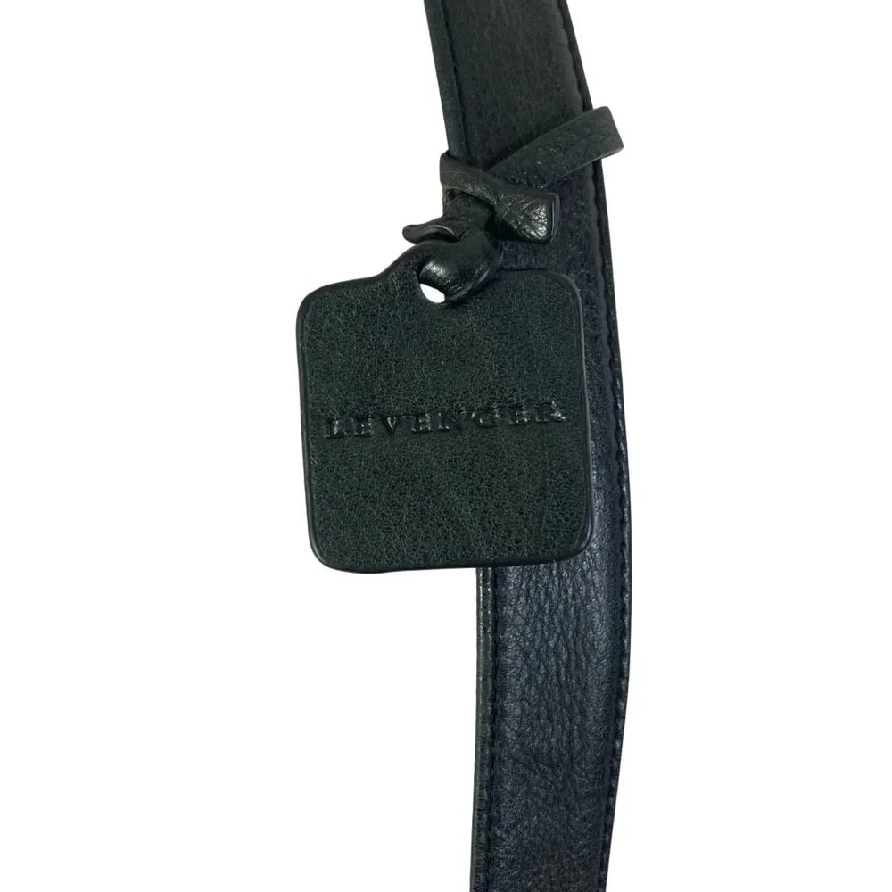 Levenger Black Leather Crossbody Laptop Tablet Bag Multiple Pockets Adj Strap